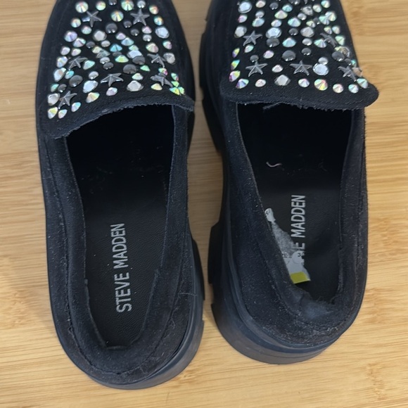 Steve Madden black bling sparkle loafers size 3 - Picture 6 of 7